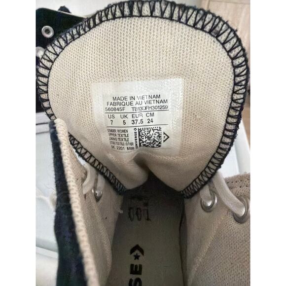 Converse All stars platform black and white sneakers sz7 - Picture 6 of 6